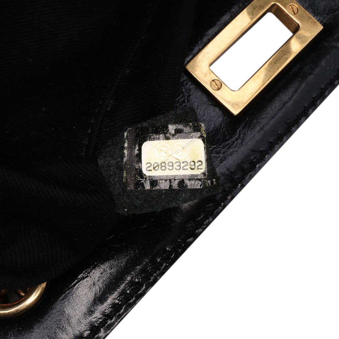 Reissue 2.55 Glazed Crackled Calfskin Shopping Bag Black - Gaby Paris