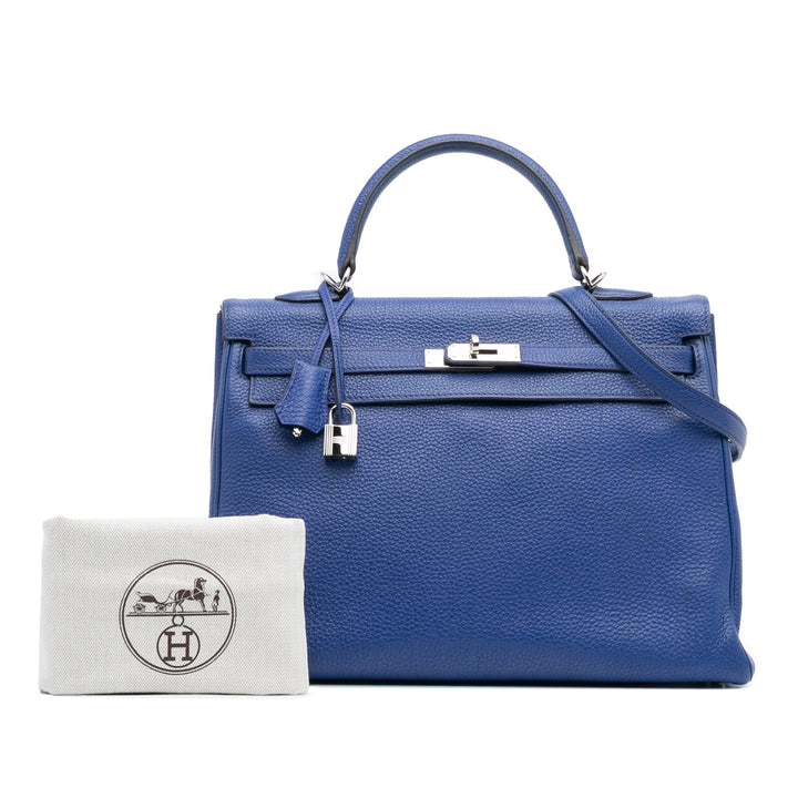 Hermès Togo Kelly II Retourne 35 Bleu – GABY PARIS Authentique