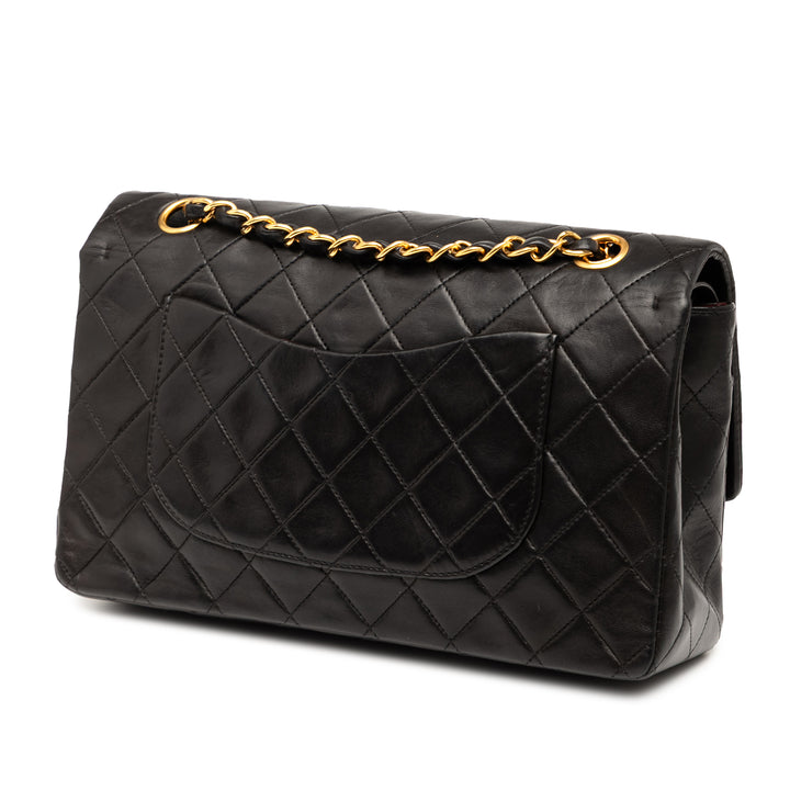 Chanel Medium Classic Cuir d’agneau Double rabat Noir
