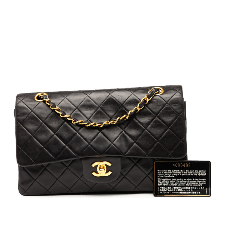 Chanel Medium Classic Cuir d’agneau Double rabat Noir