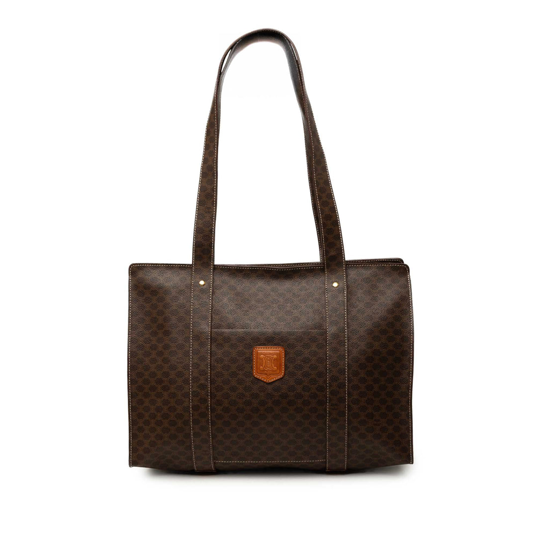 Celine Macadam Cabas Toile enduite Marron – vue principale – GABY PARIS