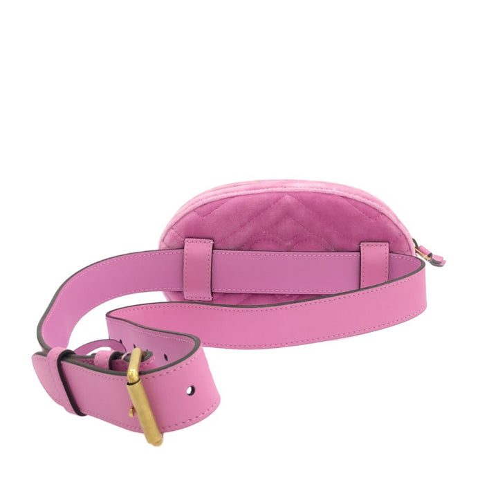 Gucci GG Marmont Velvet Belt Bag Pink - GABY PARIS