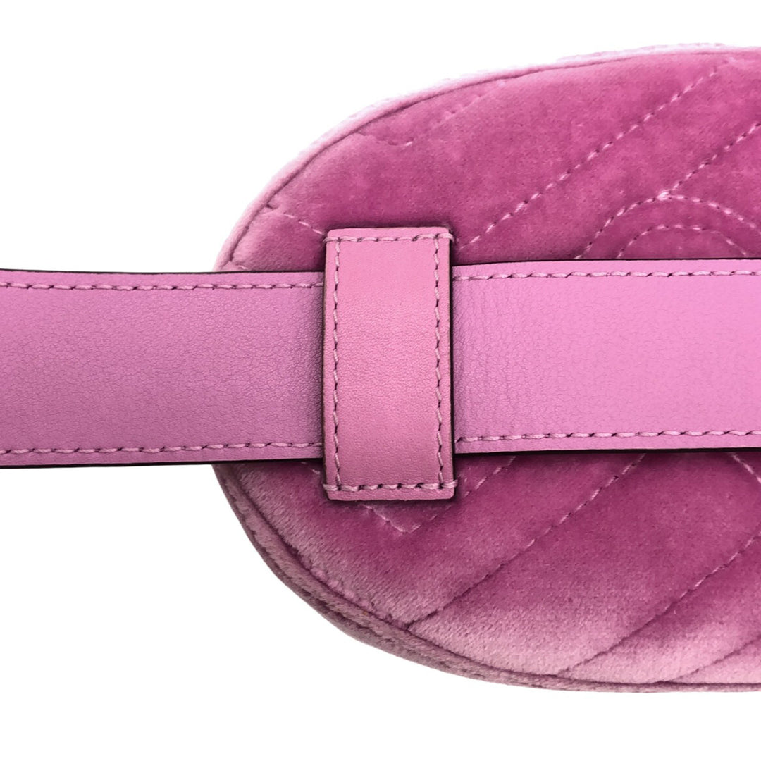 Gucci GG Marmont Velvet Belt Bag Pink - GABY PARIS