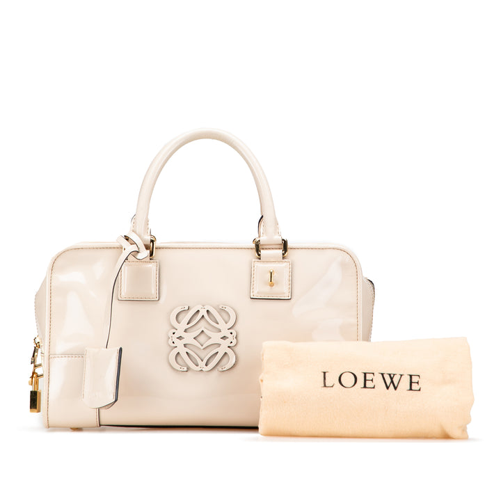 LOEWE Cuir verni Amazona 28 Sac à main Marron – GABY PARIS Authentique