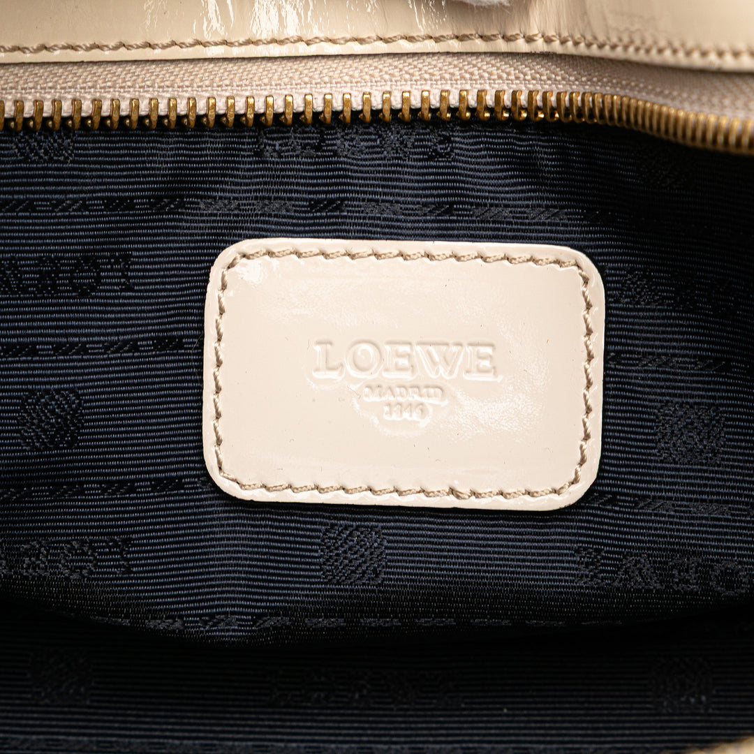 LOEWE Cuir verni Amazona 28 Sac à main Marron – GABY PARIS Authentique