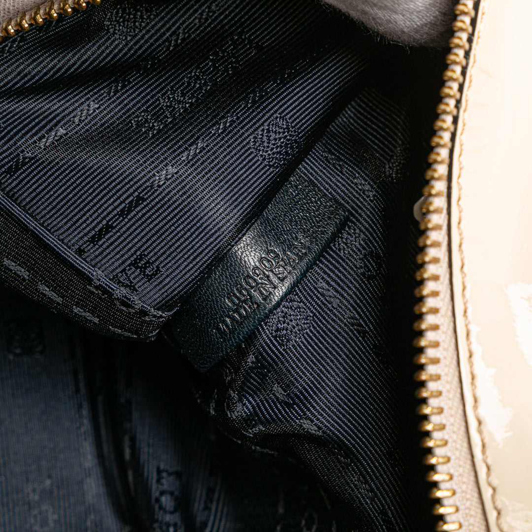 LOEWE Cuir verni Amazona 28 Sac à main Marron – GABY PARIS Authentique