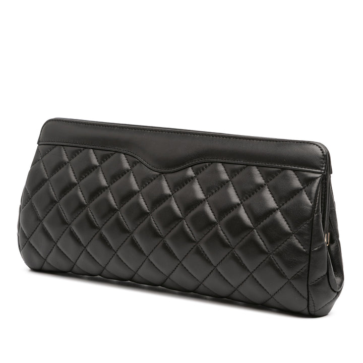 Chanel CC Quilted Cuir d’agneau Frame Pochette Noir – GABY PARIS Authentique