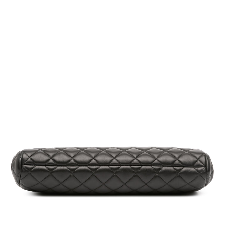 Chanel CC Quilted Cuir d’agneau Frame Pochette Noir