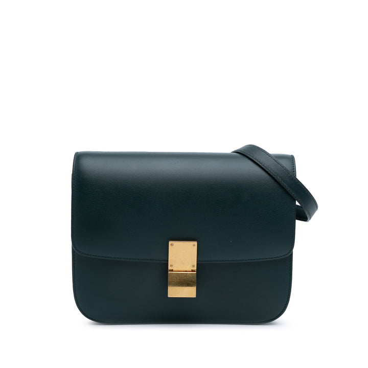 Celine Medium Cuir de veau Classic Boîte Vert