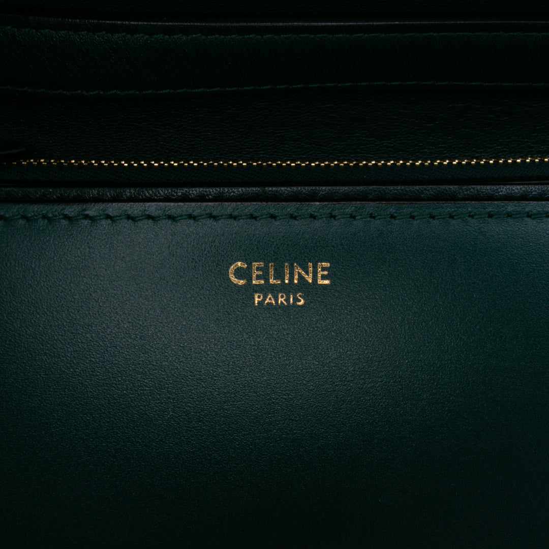 Celine Medium Cuir de veau Classic Boîte Vert