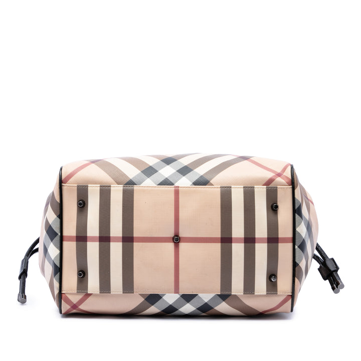 Burberry Cabas Supernova Check Bilmore Toile enduite Beige – vue 3 – GABY PARIS