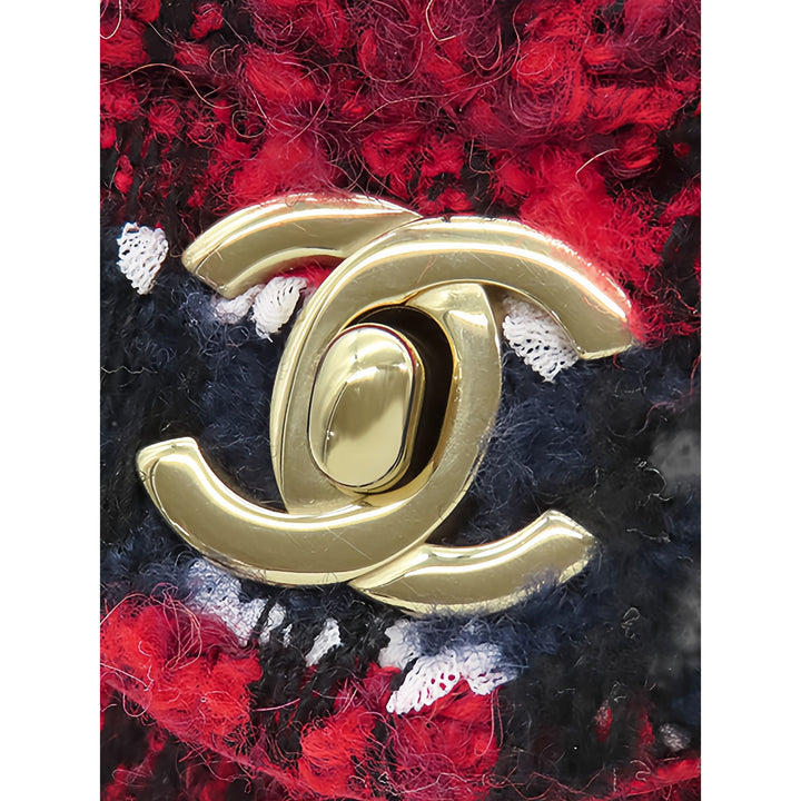 Chanel Classic Double rabat Moyen Tweed Rouge – vue 5 – GABY PARIS