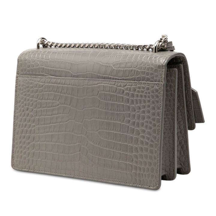 Croc embossé Sunset Sac Moyen Gris