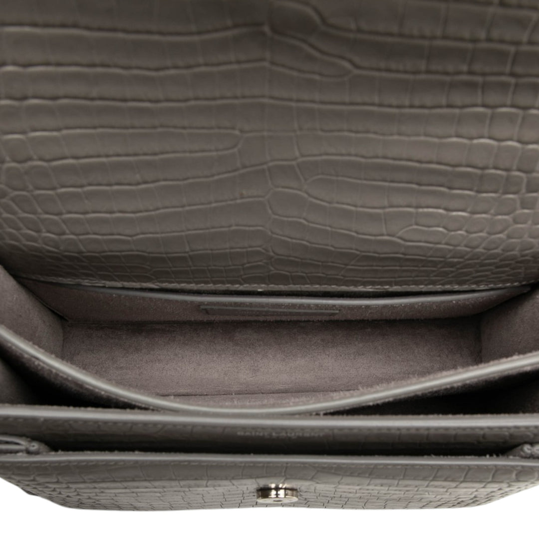 Croc embossé Sunset Sac Moyen Gris