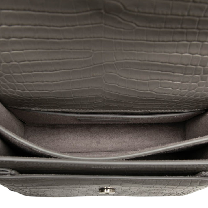 Croc embossé Sunset Sac Moyen Gris