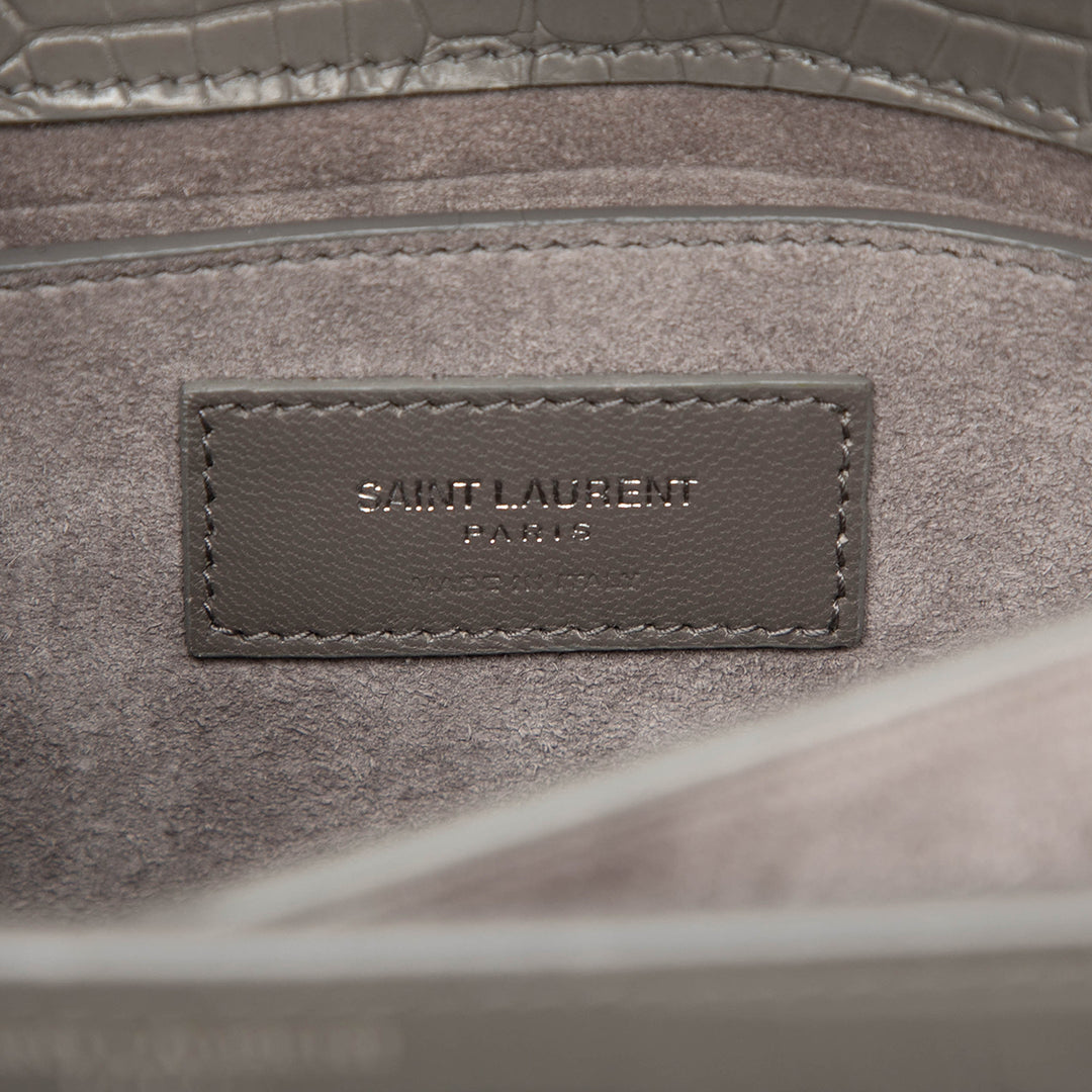 Croc embossé Sunset Sac Moyen Gris