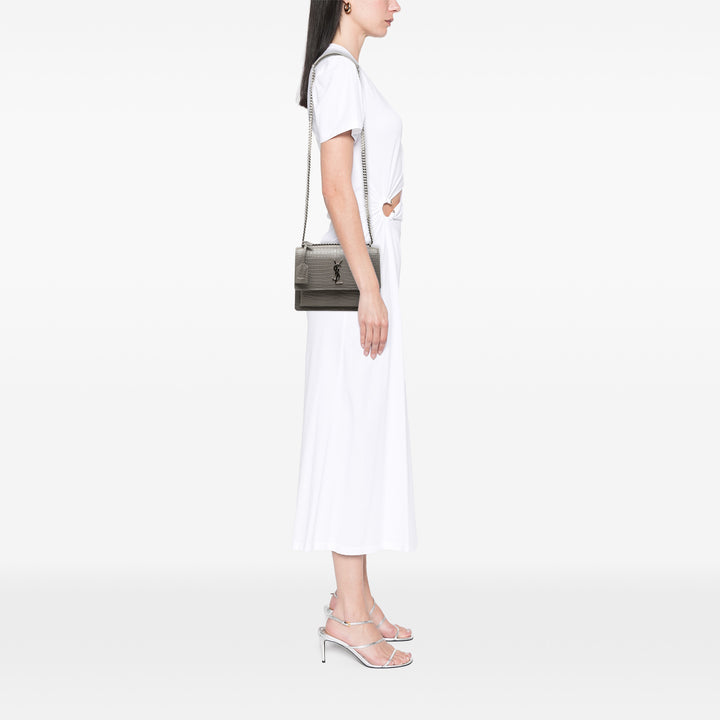 Croc embossé Sunset Sac Moyen Gris