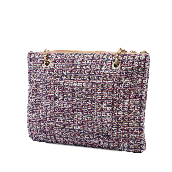 Chanel Étui Matelassé et Double avec chaîne Cuir d'agneau Marron – vue 2 – GABY PARIS