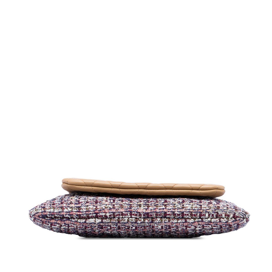 Chanel Étui Matelassé et Double avec chaîne Cuir d'agneau Marron – vue 3 – GABY PARIS