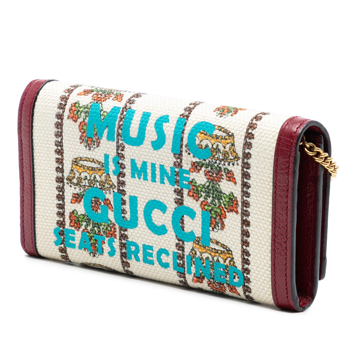 Gucci Toile 100 Centennial Crown Wallet on Chain