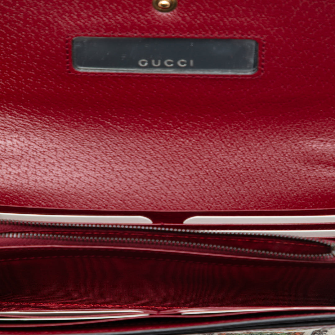 Gucci Toile 100 Centennial Crown Wallet on Chain