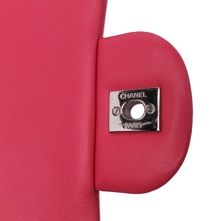 Jumbo Classic Lambskin Double Flap Pink - Gaby Paris