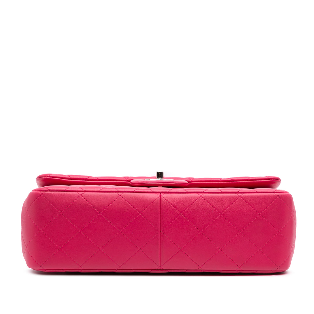 Jumbo Classic Lambskin Double Flap Pink - Gaby Paris