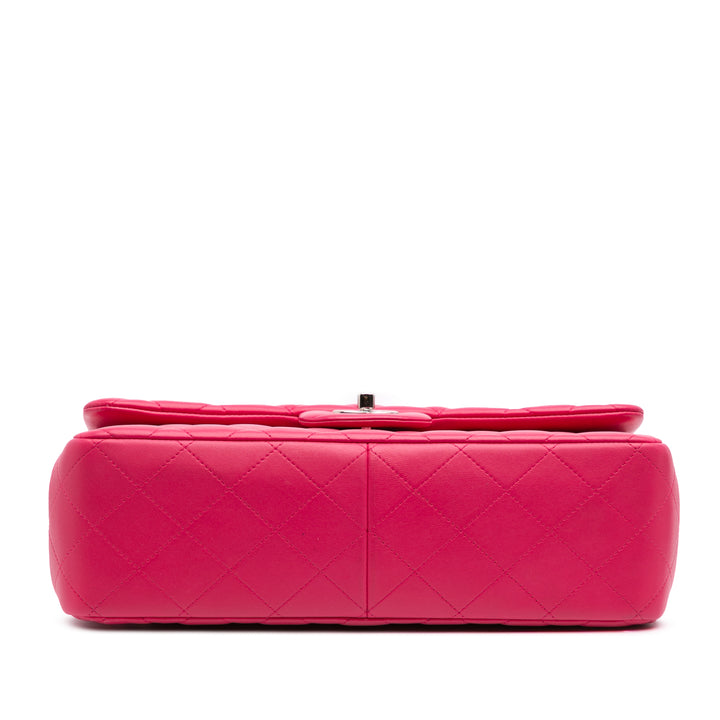 Jumbo Classic Lambskin Double Flap Pink - Gaby Paris