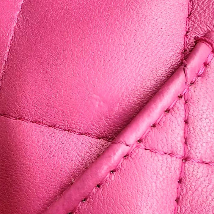 Jumbo Classic Lambskin Double Flap Pink - Gaby Paris
