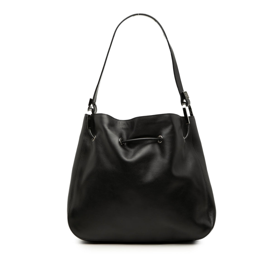 Sac à cordon Cuir de veau Noir