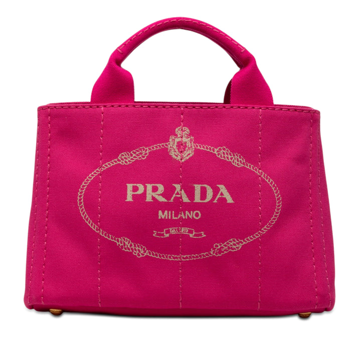 Prada Small Toile Canapa Logo Sac