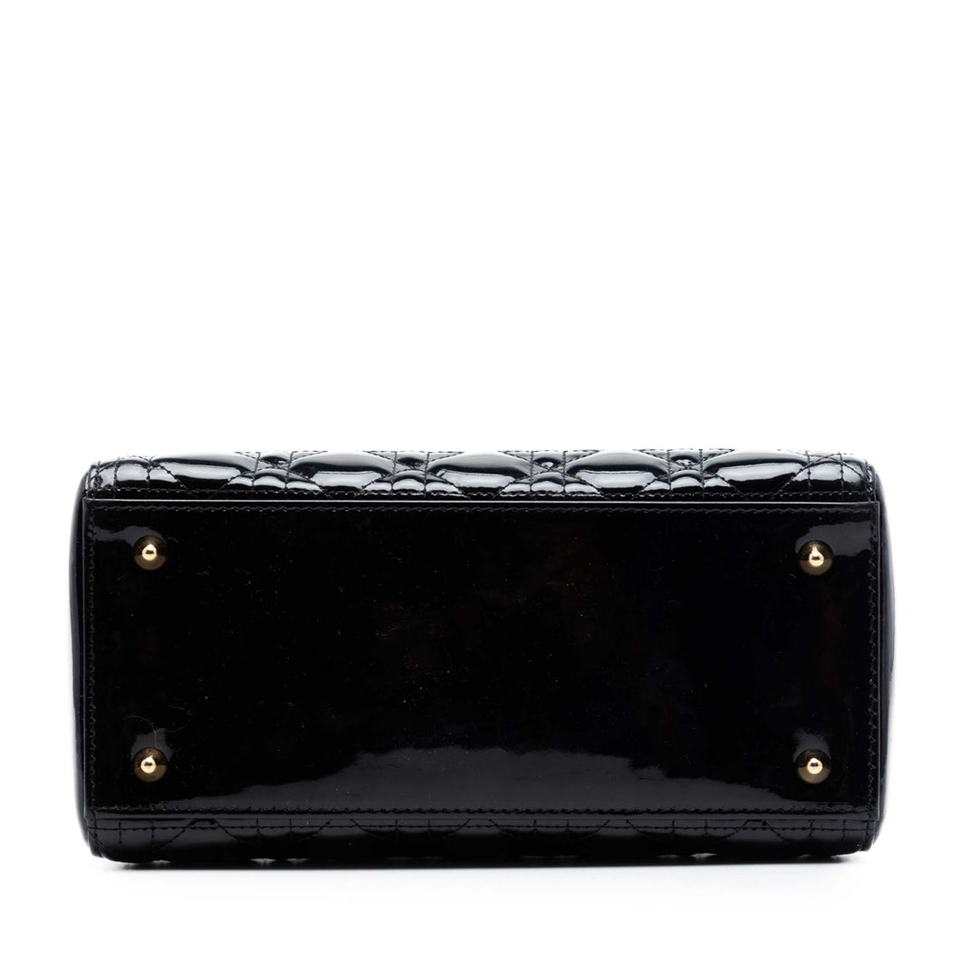 Dior Medium Cuir verni Cannage Lady Dior