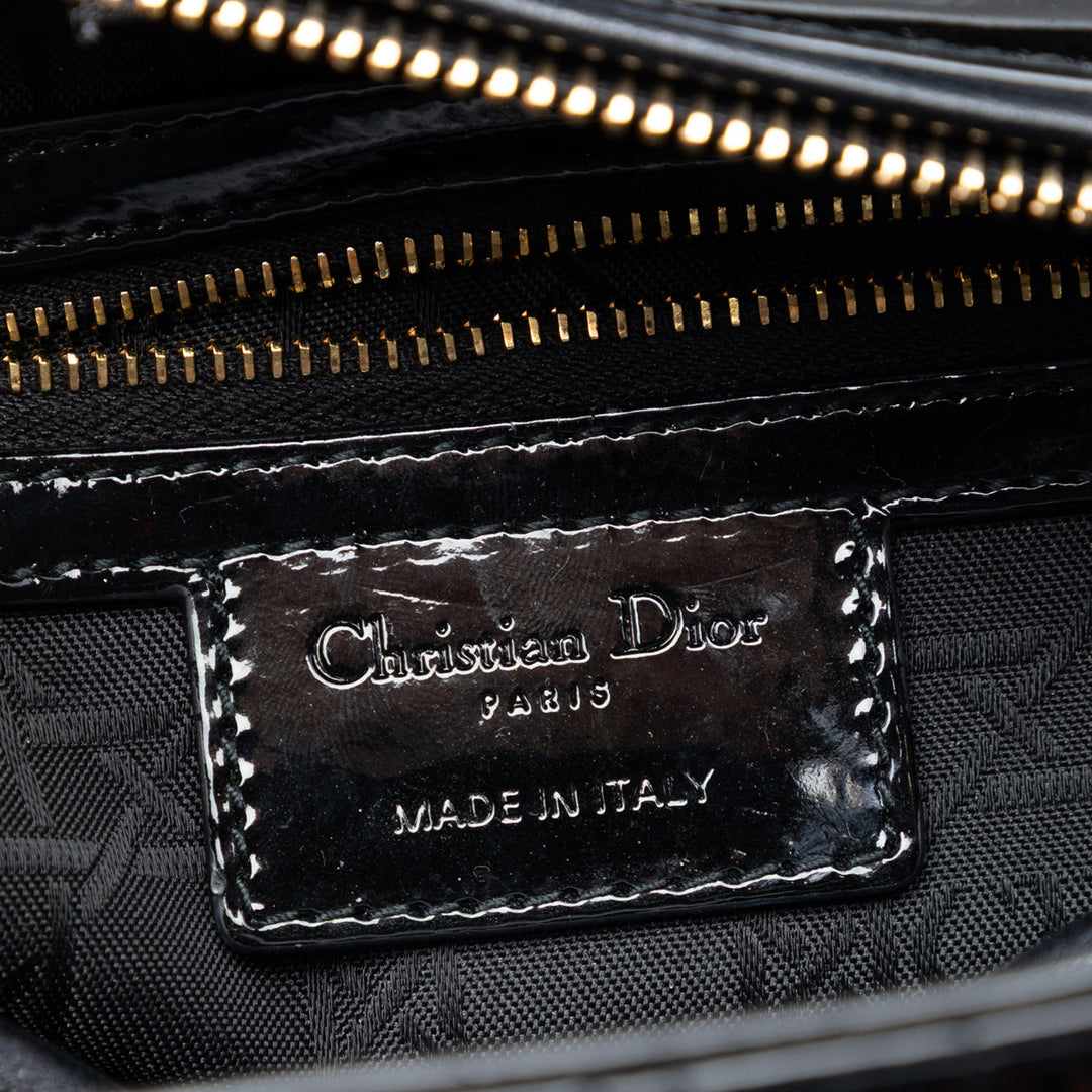 Dior Medium Cuir verni Cannage Lady Dior