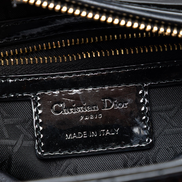 Dior Medium Cuir verni Cannage Lady Dior
