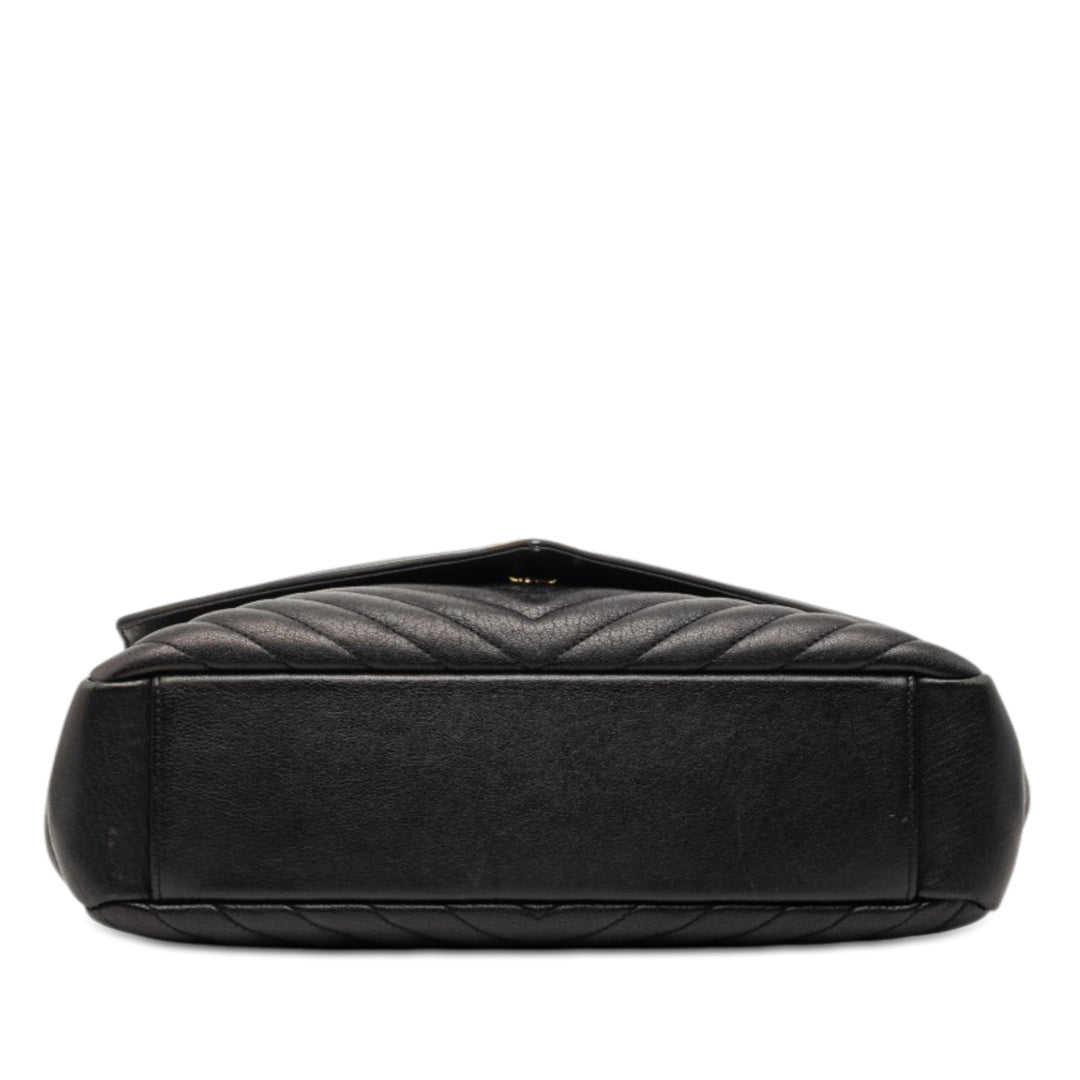 Saint Laurent Large Chevron Sheepskin Monogram College Sac