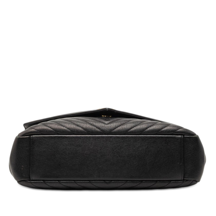 Saint Laurent Large Chevron Sheepskin Monogram College Sac