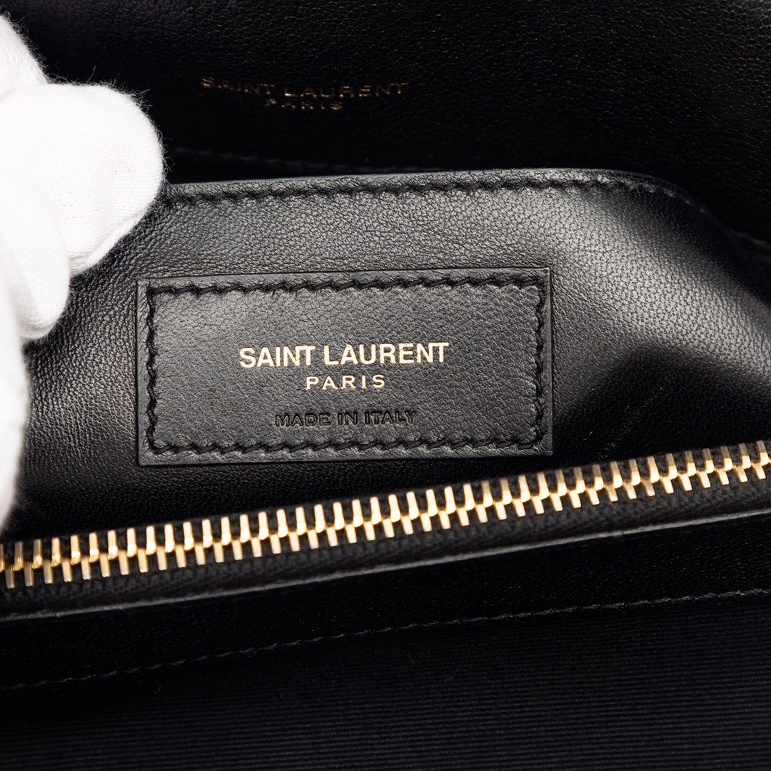 Saint Laurent Large Chevron Sheepskin Monogram College Sac