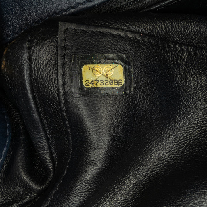 Small Bicolor Caviar CC Filigree Flap Blue - Gaby Paris