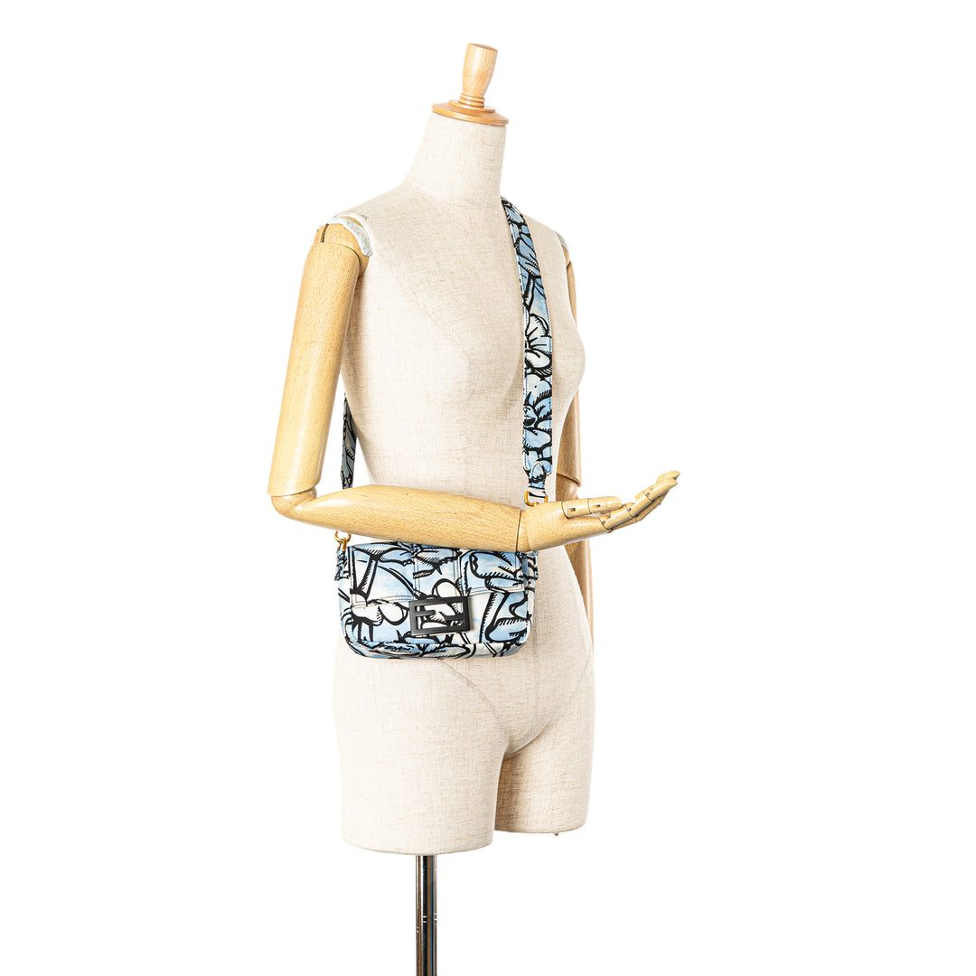 Fendi Joshua Vides Mini Nylon Convertible Baguette Sac porté croisé