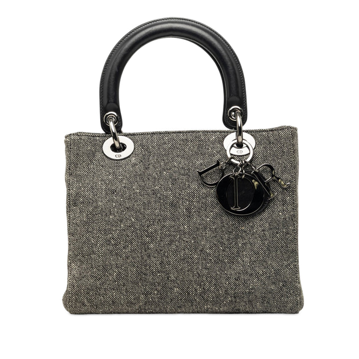 Lady Dior Moyen Tweed Gris