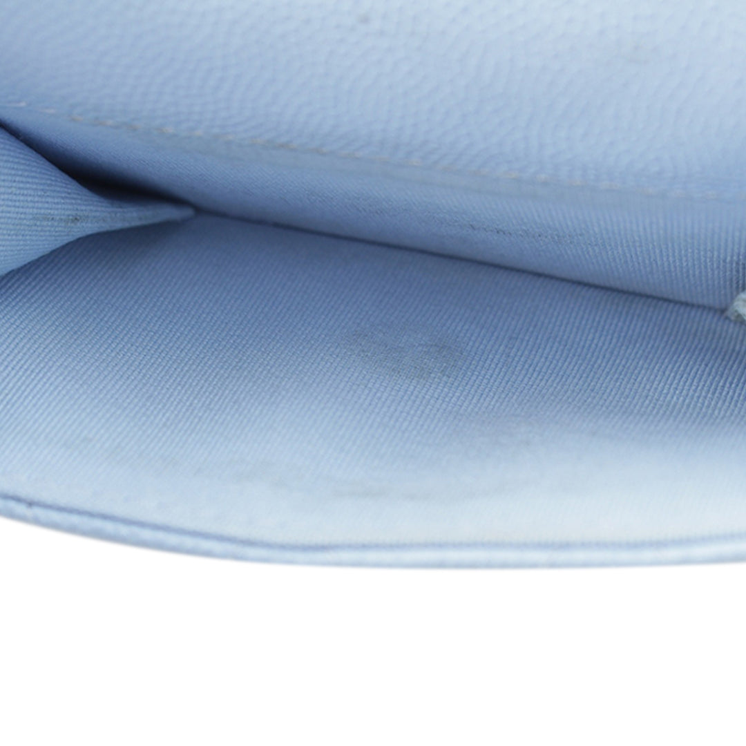 CC Matelassé à rabat Portefeuille Cuir caviar Bleu
