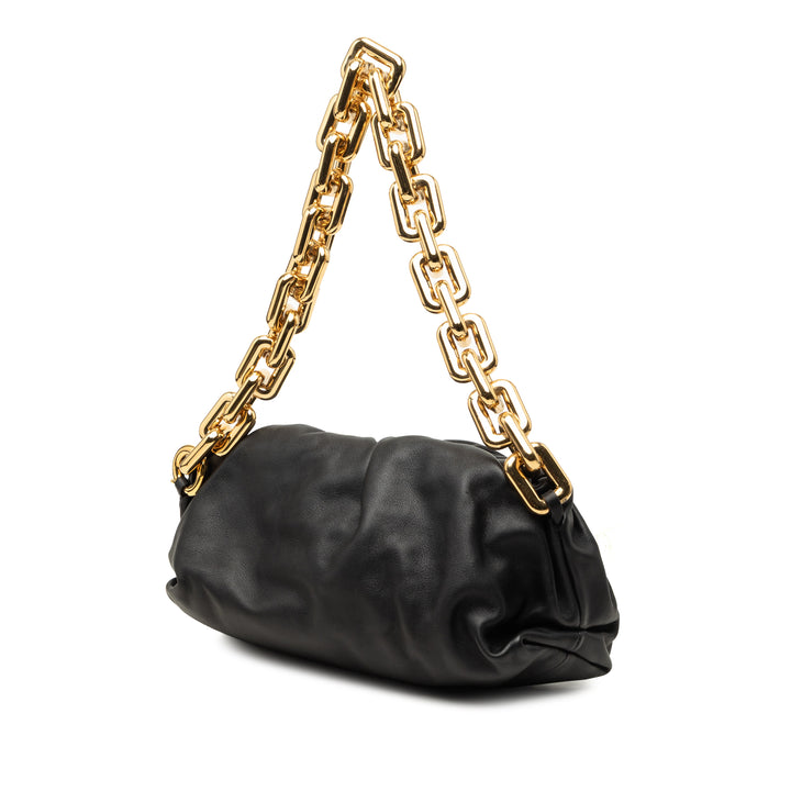 Chaîne Pochette Cuir d'agneau Noir