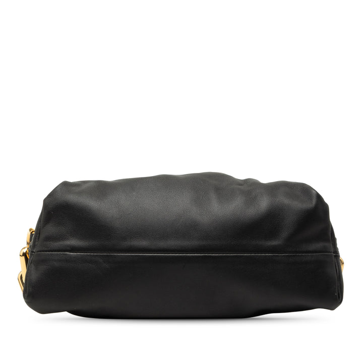 Chaîne Pochette Cuir d'agneau Noir