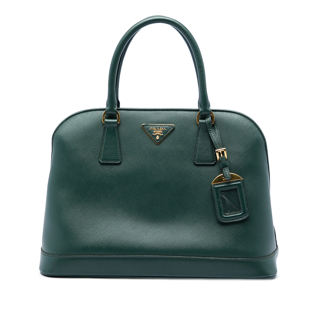 Prada Sac à main Lux Open Promenade Saffiano Moyen Vert – vue principale – GABY PARIS