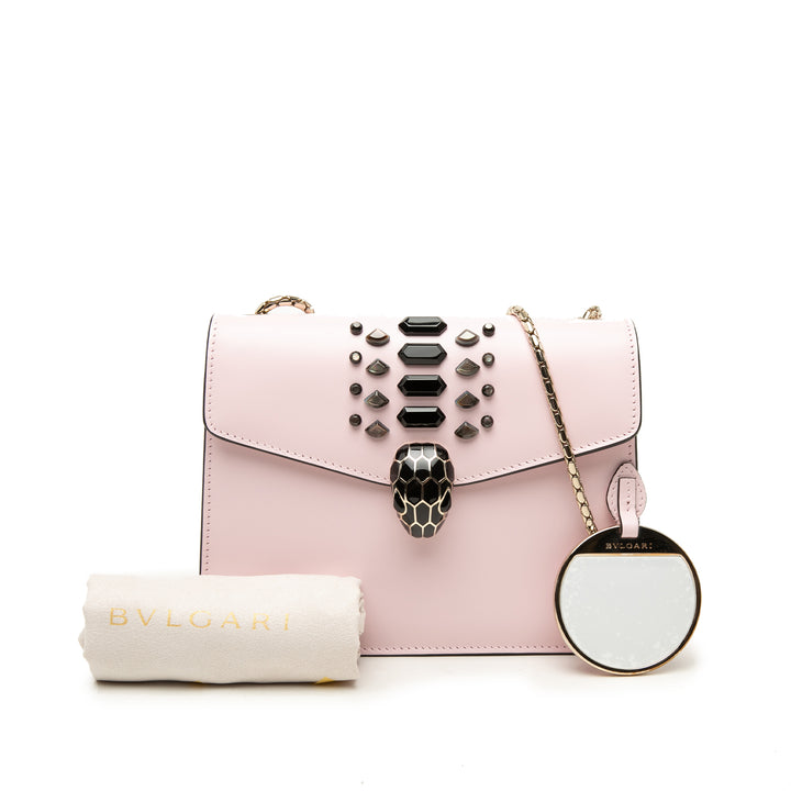 Bvlgari Sac bandoulière Orné Serpenti Forever Cuir de veau Rose – vue 7 – GABY PARIS