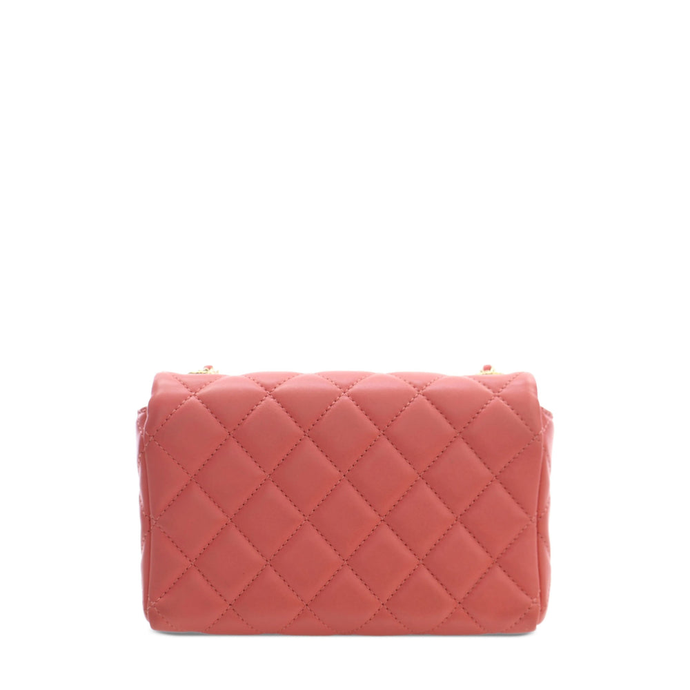 Chanel CC Matelassé Chaîne à rabat Mini Cuir d'agneau Rose – vue 2 – GABY PARIS