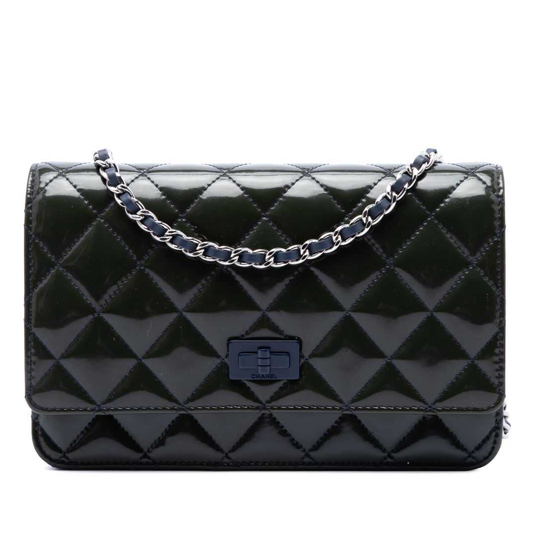 Matelassé Reissue 2.55 Wallet on Chain Vert