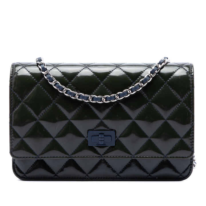 Matelassé Reissue 2.55 Wallet on Chain Vert