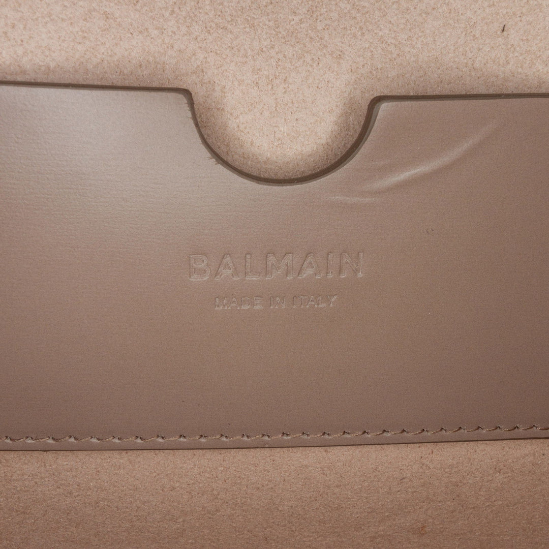 Balmain Embossed Leather Ely Shoulder Bag Brown - GABY PARIS