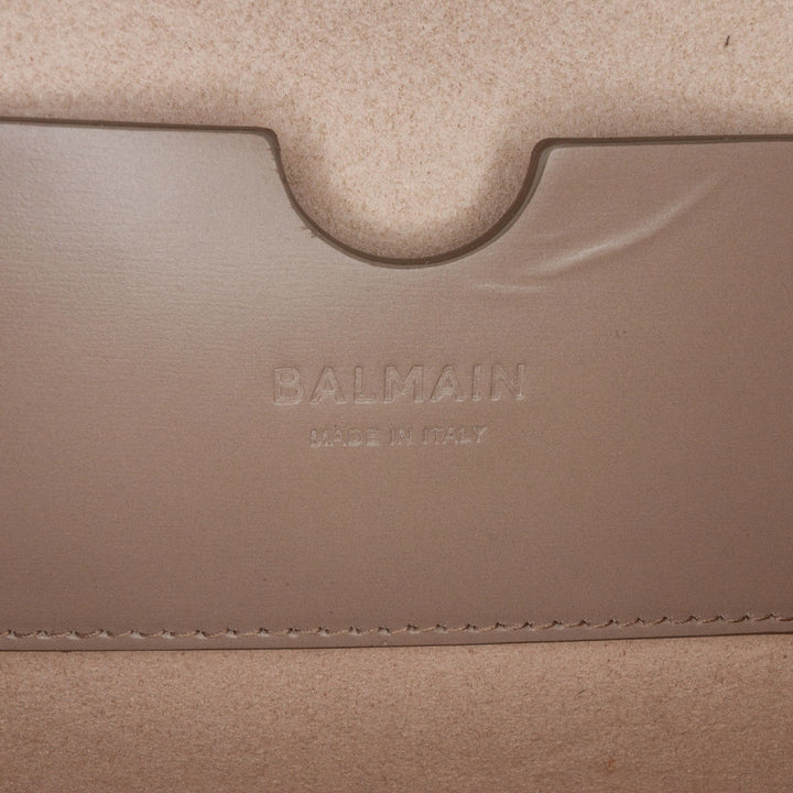 Balmain Embossed Leather Ely Shoulder Bag Brown - GABY PARIS